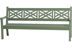 Winawood Maison and Garden Speyside Polymer Wood Effect Zero Maintenance Recyclable and Fully Weatherproof 4 Seater Bench (204 x 60.4 x 93.5cm) – Duck Egg Green