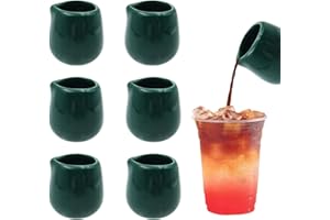 BEELUKY 6 Pezzi Bricco Latte Professionale 50ml Mini Brocca per Latte in Ceramica Lattiera Ceramica Mini Lattiera Mucca per Cappuccino con Beccuccio Bricco per Latte Art per Salsa Latte Caffè (Verde)