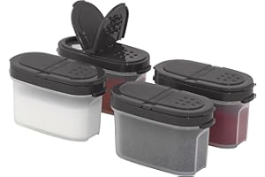 SIGNORA WARE Set di 4 contenitori ermetici ricaricabili per spezie, erbe, marinate, zucchero, sale, pepe