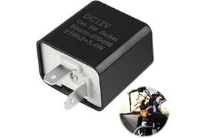 Rele Intermitentes LED para Motocicleta,SRLWMYI Relé de Intermitentes Moto de 12 V para Motocicleta.Relé de Señal de Giro LED Ajustable,Carcasa negra ignífuga.