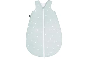 Julius Zöllner Baby Ganzjahresschlafsack aus 100% Baumwolle, Größe 70, 6-12 Monate, Standard 100 by OEKO-TEX, made in Germany, Star mint
