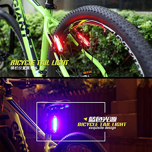 SOOJET RL75 USB Wiederaufladbare LED Fahrrad Rücklicht Sport Bicycle Rear Light Taillight Rücklicht – Fahrrad Helm Licht – LED Licht Max 150 Lumen Rot Blau Licht 5 Licht-Modis - 6