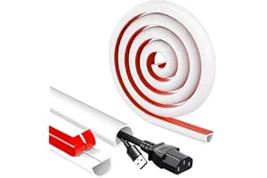 leruiyezs Mini Canaleta De Cables,canaleta Cables Pared Adhesivo,para Ocultar Cables TV 1 Metro 14x7mm,Cinta Autoadhesiva,Cbierta Fexible para Cables,Blanco,Hogar,Oficina,Pared,Suelo