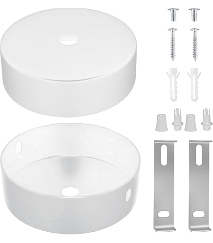 Sourcing Map Deckenbaldachin Für Lampen, 120mm (4,7 Zoll) Weiß – Retro-Baldachin-Set Aus Metall | Einfache DIY-Montage Für Wohnzimmer, Küche & Flur