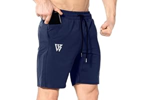 ZENWILL Mens Cotton Gym Shorts, Running Sports Workout Fitness Tennis Exercise with Zip Pockets