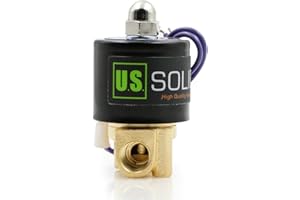 1/4" Brass Electric Solenoid Valve 12 VDC G Thread Normally Closed VITON. Solid Brass, Direct Acting, Viton Gasket Solenoid Valve by U.S. Solid.