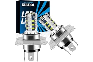 Keiurot Ampoule H4 LED Phare Moto HS1 HB2 9003 LED Phare Ampoule Pour Moto Phares Haut et Bas Hi/Lo Faisceau 30SMD 2016 LED Puces Blanc, Lot de 2
