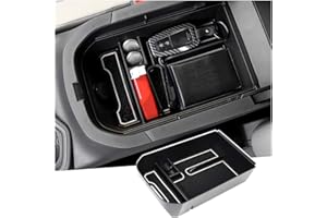 CDEFG Vano Portaoggetti da Bracciolo per RAV4 2019-2024, Scatola di Controllo Centrale Scatola del Bracciolo Scatola di Immagazzinaggio con tappetino antiscivolo Accessori Interni per auto (Bianco)