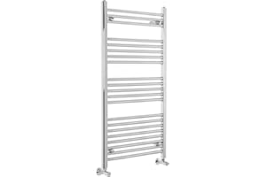 Warmehaus Contemporary Straight Heated Warming Bathroom Towel Rail Radiator Rad 1150 x 600 mm - Chrome