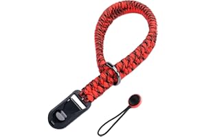 BECAT Kamera Handschlaufe Gurt Schnellverschluss Camera Strap Wristband Handgewebtes Einstellen Trageschlaufe Compatible with Canon, Nikon, Sony, Olympus, Pentax, Leica DSLR SLR Wrist Strap RotSchwarz