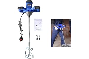 VICKYHOME Mélangeur à Palettes Pour Bétonnière 2600W 240V, mélangeur De Plâtre Électrique 1700 U/min, mélangeur De Peinture Réglable à 6 Vitesses, tige filetée M14, câble d'alimentation De 2 M