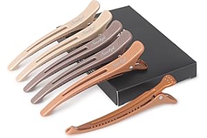 Sndyi Pinzas Pelo Peluqueria, 6 Piezas Pinza de Pelo de Duckbill, Pinzas de Pelo de Salón Profesional para Peinar y Seccionar, Accesorios Perfectos para el Cabello de Niñas y Mujeres - 11cm, Neutros