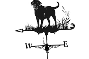 FAKEME FLAMEER Weathervane 29.5" Weather Vane Retro Farm Scene Weathervane Professional Measuring Tools Patio Yard Decoration , Dog