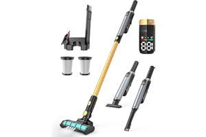 OLAYMEY Aspirapolvere Senza Fili 30000Pa Potente con Aspirabriciole Rimovibile Autonomia 70 Min Modo ECO, Scopa Elettrica Senza Fili 250W Aspirapolvere Ricaricabile per Tappeti Animali R-45