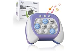 JASTOWN Quick Push Burbujas Juego Consola,Botón Puzzle Pop Light Up Juego,Pop it Game,descompresión Avance Rompecabezas máquina de Juego,Quick Push Game,Juego de coordinación Mano-Ojo (púrpura)