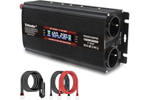 12V/24V 230V Yinleader Modifizierter Sinus Wechselrichter 1500W / 3000W Spannungswandler LCD mit 2 Steckdose 1 USB