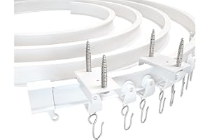 NeatiEase 5 Meters Ceiling Curtain Track, Curved Curtain Rail, Flexible Curved Ceiling Track for Curtains, Room Divider, RV Curtain, Shower Curtain, Hospital Curtain Track System