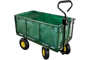 Talk-Point Georges Chariot de jardin, pour le transport, charge maximale : 550 kg, avec pneus pneumatiques et bâche intérieure amovible