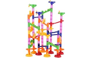Zerodis 105pcs Pista de Canicas Marble Run Juguete, Educación Temprana Bloques de construcción de Pista de Embudo de plástico de Juguete de la Diapositiva para los niños pequeños
