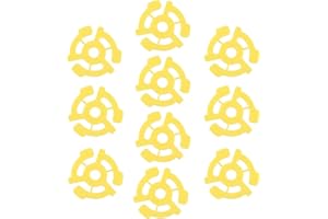 VGOL Lot de 10 Adaptateurs Plats en Plastique pour Disque Vinyle Entretoises à Clipser Accessoires Adaptés Aux Platines Vinyles 45 Tr/min de 7 Pouces (jaune)