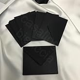 Siyah K&uuml;&ccedil;&uuml;k Mesaj Zarfı 7x9 cm Mini Tebrik Kartı ve Teşekk&uuml;r Notu Zarfı (D&uuml;ğ&uuml;n, Nişan, Doğum G&uuml;n&uuml;) - 10 Adet