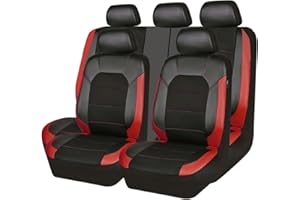 DELPOS Housses de Siège de Voiture Universelles pour Citroën C3/Aircross/Picasso/Pluriel - Accessoires Auto Noir/Rouge