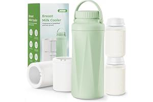 JOTOO Portable Breast Milk Cooler - 24H+ Freshness 360° Cooling,650ml BPA-Free Insulated Breastmilk Storage Bottle with Leak-Proof, Pumping Essentials for Moms for Travel/Office (Mint Green)