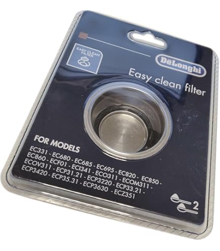 LUTH Siebträger Sieb 2 Tassen - Kompatibel Mit DeLonghi EC850M, EC860M, Dedica