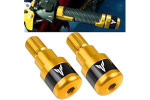 ‎QJY-MOTOR PART-STORE 22mm 7/8'' Universal Motorrad Lenkerenden - 2Pcs CNC Aluminium Lenkergewicht Balance Stecker, Anti Vibration, Für MT07 MT09 MT03 MT01 MT10 MT10-SP - Gold