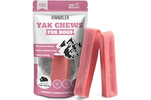 Himmaleh Strawberry Yak Chews for Dogs - Yak chews for dogs medium (pack of 2) - dog chews long lasting natural -Protein Rich Long lasting dog chew- Toothsome Yak Bars for Dogs- natural dog chews