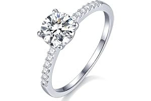 Mejewri Moissanite Engagement Rings 925 Sterling Silver Rings Promise Wedding Rings for Women 1CT/2CT H-V