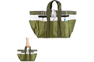 GIRAFEDA Sac à Outils de Jardin en Tissu Sac à Outils de Jardin Multi-Poches Sac de Rangement pour Outils de Jardinage avec 8 Poches Extérieur Sac Fourre-Tout de Jardinage pour Range Outil, Vert