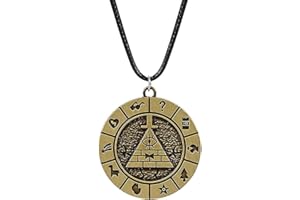 OfficialOtaku Bill Cipher Gravity Falls Wheel Pendant Necklace - Metal (0.7g) Gold