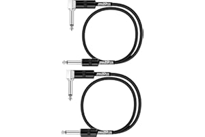 Augioth 45 CM 18 Inch Guitar Patch Cable Performance Guitar Effect Pedal Cables Straight to Angled 2Pack
