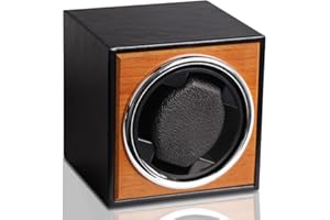 ZEID Single Automatic Watch Winder with Soft Flexible Watch Pillow AC Adapter Quiet Motor 2 Rotation Modes 1 Slot Watch Winder box