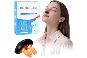 FUNTHY Rotlicht Nasaltherapiegerät, Infrarot-Rhinitis-Gerät, Nasenberuhigungsgerät Linderung der Rhinitis-Symptome für verstopfte Nase, Verstopfter Nase,Nasenjucken,Sinusitis (1Reinschwarz)
