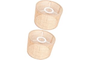 AOKWAWALIY 2 Pièces Éclairage Tissé Petits Abat-jour Remplacement Des Abat-jour Tissés Abat-jour En Osier Abat-jour Décoratif En Bambou Abat-jour Cloche Rural Couvercle De Protection Rotin