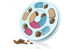 Petbuddy Pet Treat Feeder Puzzle | Interactive Dog & Cat Toys | Smart Hide & Slide Treat Game | Puppy Training Games | Blue Circle