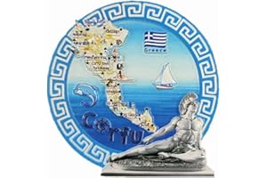 MUYU CRAFT Imán de nevera 3D Corfu Grecia para regalo de recuerdo de viaje Refrigerador Pegatina magnética Colección de manualidades