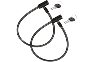 RENIMOVE Candado bicicleta moto 2 uds cable de Acero Reforzado de 60 cm con Sistema de Llave Robusto Duradero y Resistente a la Intemperie Ideal para Protección Antirrobo (Negro)