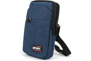 AfitLulu 7-Zoll Umhängetasche Herren Klein 3-Lagen Taschen Handytasche zum Umhängen Herren, Handy Umhängetasche Herren mit Abnehmbaren und Verstellbaren Schultergurten für Wandern Sport