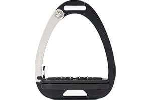 LeMieux Vector Control Stirrup - New Generation - Spring Loaded Hinged Arm - Cross Track Grip Surface - Black/Aluminium