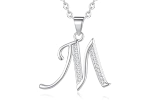 VIKI LYNN Collier Pendentif Lettre Initial en Mon Collier Prénom DIY Les Noms avec Les Lettres! - Idée Cadeau pour Vos Amis - Argent Fin 925 et Oxyde de Zircon Serti (Lettre A)