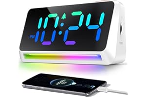 YsyYey Sveglia digitale, sveglia a LED con schermo, allarme extra forte (95 DB) per chi dorme profondamente, sveglia da comodino collegabile alla presa, con luce notturna, porta di ricarica USB e