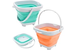 Coriver Lot de 2 seaux de plage pliables avec poignée - Petit seau à sable pour extérieur - Sandpit - Neige - Pour camping, voyage, pêche, eau