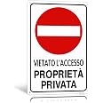 Cartello Proprietà privata divieto di transito - B - Alluminio - 400x600 mm