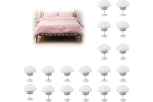 XinYangMao 20 Pièces Attaches de Couette Blanc - Clips Fixation Housse Couette 3x2,5 cm - Pince à Boutons pour Draps, Rideaux et Literie - Accessoire Maintien Couette Anti-Déplacement