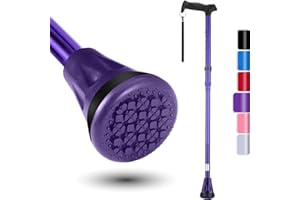 Rehand Bastón Plegable Todo Terreno, Bastones para Mujeres y Hombres, con Punta Giratoria y Ayuda de Movilidad de Alta Resistencia, Bastón Ajustable para Ancianos y Mujeres