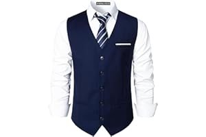 PARKLEES Herren Hipster Urban Design Business formelle Weste Slim Fit Anzug Smoking Kleid Weste