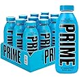 PRIME Hydration Blue Raspberry | Sports Drink | Electrolyte Enhanced for Ultimate Hydration | 250mg BCAAs | B Vitamins | Antioxidants | 720mg Electrolytes | 10.5% Coconut Water | 500mL Bottle |12 Pack